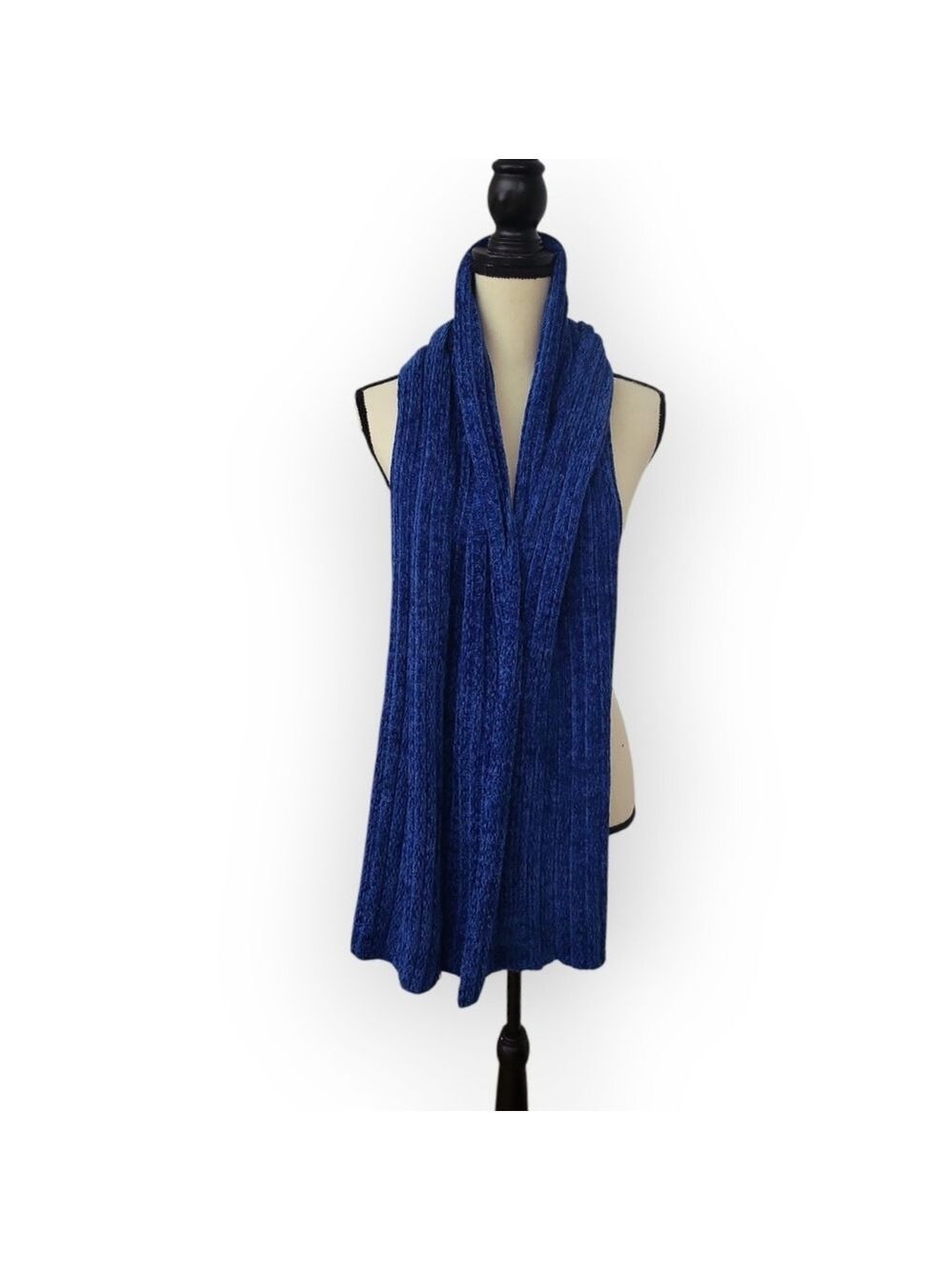 Isotoner Royal Blue Ribbed Knit Scarf